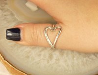 Heart ring, Thumb Ring, Sterling Silver Ring, Boho Style