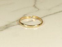 Gold Toe Ring, AdjustableToe Ring, Hammered Ring, Midi ring