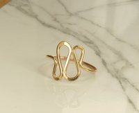 Thumb Ring, Bohemian Ring, Swirl Ring-Wavy Ring-Sterling Silver or Gold Filled ring