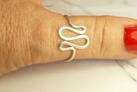 Thumb Ring, Bohemian Ring, Swirl Ring-Wavy Ring-Sterling Silver or Gold Filled ring