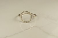 Circle ring, Hammered Ring,Open Circle Sterling Silver Ring, Handmade Ring