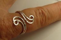 Thumb Ring Sterling Silver, Bypass ring, Curvy Ring, Boho Ring, Adjustable, 16 gauge Double wire