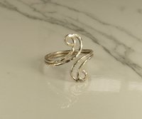 Thumb Ring Sterling Silver, Bypass ring, Curvy Ring, Boho Ring, Adjustable, 16 gauge Double wire