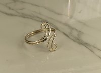 Thumb Ring Sterling Silver, Bypass ring, Curvy Ring, Boho Ring, Adjustable, 16 gauge Double wire
