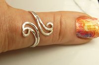 Thumb Ring Sterling Silver, Bypass ring, Curvy Ring, Boho Ring, Adjustable, 16 gauge Double wire