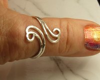 Thumb Ring Sterling Silver, Bypass ring, Curvy Ring, Boho Ring, Adjustable, 16 gauge Double wire