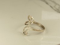 Thumb Ring Sterling Silver, Bypass ring, Curvy Ring, Boho Ring, Adjustable, 16 gauge Double wire
