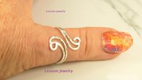 Thumb Ring Sterling Silver, Bypass ring, Curvy Ring, Boho Ring, Adjustable, 16 gauge Double wire