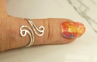 Thumb Ring Sterling Silver, Bypass ring, Curvy Ring, Boho Ring, Adjustable, 16 gauge Double wire