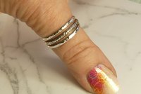 Chunky Silver, Adjustable Thumb  Ring, Sterling Silver, Round and Pattern Wire Ring,  Boho