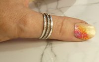 Chunky Silver, Adjustable Thumb  Ring, Sterling Silver, Round and Pattern Wire Ring,  Boho