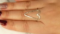 Heart Ring,Sterling Silver, Open Heart ring, Large Heart