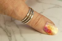 Chunky Silver, Adjustable Thumb  Ring, Sterling Silver, Round and Pattern Wire Ring,  Boho