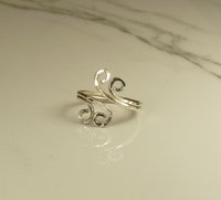Toe Ring, Sterling Silver,Adjustable, Hammered Ring
