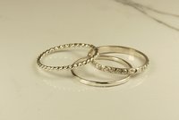 Thumb Rings,Stacking Rings, Sterling silver,  3  Bands