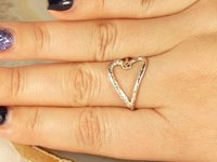 Heart ring, Thumb Ring, Sterling Silver Ring, Boho Style