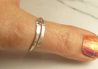 Thumb Ring, Bypass ring, Sterling Silver ring,  Adjustable  Ring, 14 Gauge, Midi ring