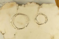 Hoop Earrings, Circle Earrings,18 or 20 Gauge Sterling Silver,  Hammered Hoops