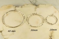 Hoop Earrings, Circle Earrings,18 or 20 Gauge Sterling Silver,  Hammered Hoops