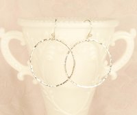 Sterling Silver Hoop, Circle Earrings, Hammered Earrings,Dangle Earrings