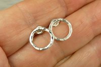 Circle Stud Earrings,Sterling Silver Studs, Small Earrings,  Boho Earrings