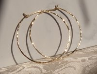 Gold Hoop Earrings, Hammered hoops,  14kt goldfilled earrings