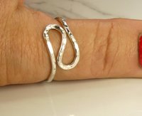 Thumb Ring, Gypsy Ring, Bohemian Ring, Swirl Ring, Sterling Silver or Gold Filled ring,Modern ring
