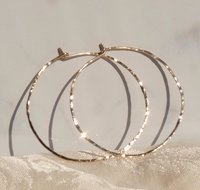 Gold Hoop Earrings, Hammered hoops,  14kt goldfilled earrings