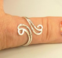 Thumb Ring Sterling Silver, Bypass ring, Curvy Ring, Boho Ring, Adjustable, 16 gauge Double wire