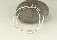 Hoop Earrings, Circle Earrings,18 or 20 Gauge Sterling Silver,  Hammered Hoops