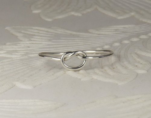 Sterling Silver Knot Ring, 18 gauge, Stacking Ring,Promise ring