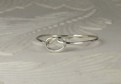 Sterling Silver Knot Ring, 18 gauge, Stacking Ring,Promise ring