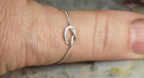 Sterling Silver Knot Ring, 18 gauge, Stacking Ring,Promise ring