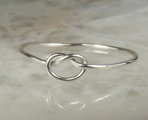 Sterling Silver Knot Ring, 18 gauge, Stacking Ring,Promise ring