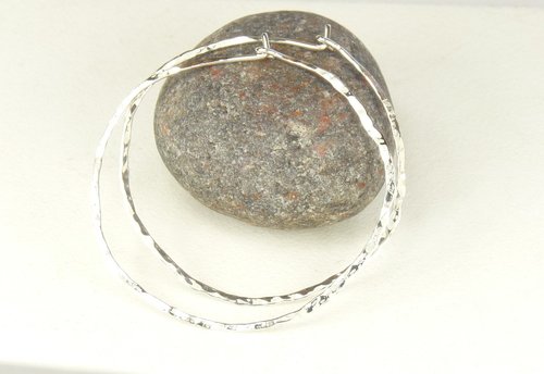 Hoop Earrings, Circle Earrings,Sterling Silver, Medium or Large Hammered Hoops