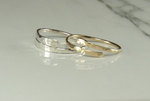 Midi Ring or Pinky Ring, adjustable Ring,  Sterling Silver Midi Ring, Hammered Gold or Silver
