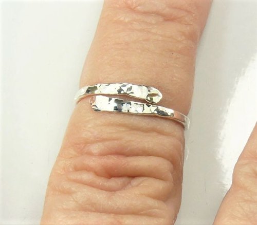 Midi Ring or Pinky Ring, adjustable Ring,  Sterling Silver Midi Ring, Hammered Gold or Silver