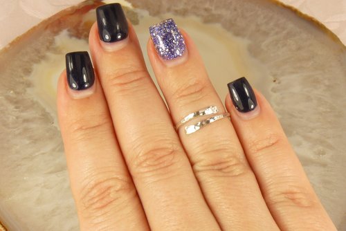 Midi Ring or Pinky Ring, adjustable Ring,  Sterling Silver Midi Ring, Hammered Gold or Silver