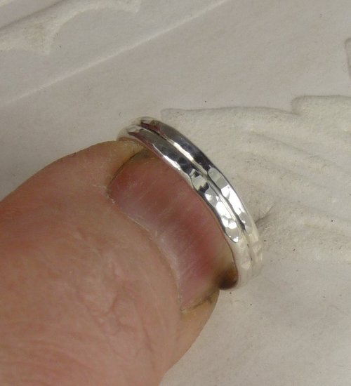 Toe Ring, Sterling Silver double wire, Hammered Ring, Body Jewelry