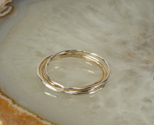 Silver or Gold Stacking Ring-Faceted Band Ring, 18 Gauge,Midi Ring