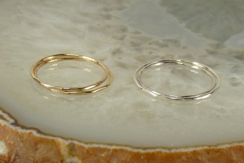 Silver or Gold Stacking Ring-Faceted Band Ring, 18 Gauge,Midi Ring