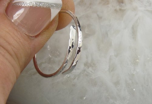 Thumb Ring, Bypass ring, Sterling Silver ring,  Adjustable  Ring, Midi ring