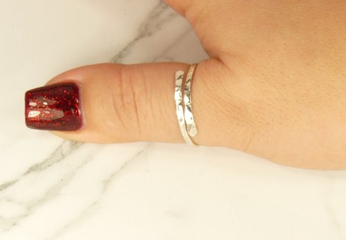Thumb Ring, Bypass ring, Sterling Silver ring,  Adjustable  Ring, Midi ring