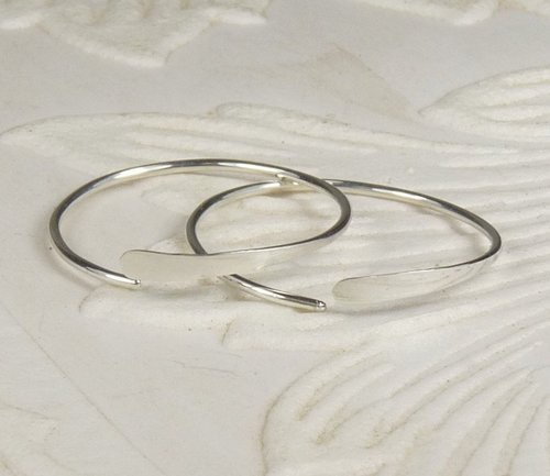 Sleeper Earrings, Small Hoops,Sterling silver Earrings, 20 gauge wire