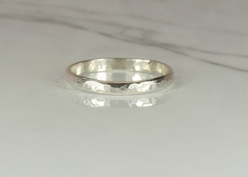 Wedding Ring-Sterling Silver ring,Hammered ring
