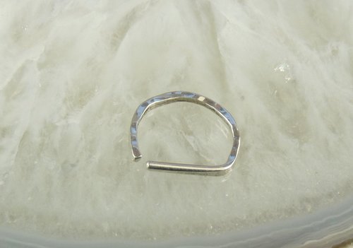 D Septum Ring, Sterling SilverNose Ring, 16 or 20 gauge Septum ring