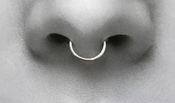 Faux Septum Ring, Sterling Silver or gold filled nose ring-Fake Nose Ring