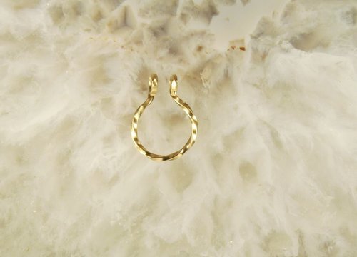 Faux Septum Ring, Sterling Silver or gold filled nose ring-Fake Nose Ring