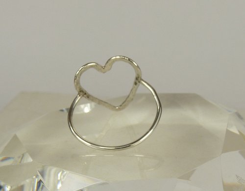 Heart Ring,Sterling Silver, Open Heart ring, Large Heart