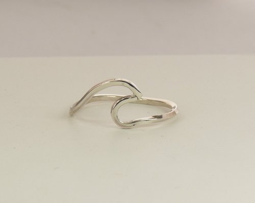 Wave Ring, Midi ring,Sterling Silver